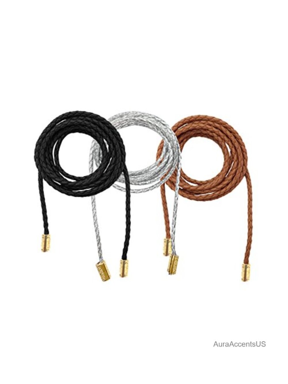 3 Pack PU Leather Braided Boho Waist Belt Tie for Dresses Jeans